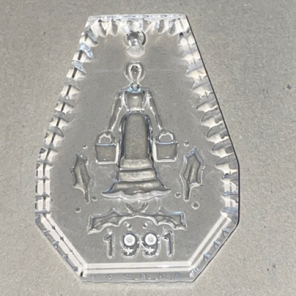 1991 Vintage Waterford Crystal Clear Holiday Ornament